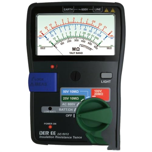 Taiwan Quality DER EE DE-5012 Insulation Resistance Tester high Accuracy Ohm Tester Digital Multimeter Megometro Insulation Earth High Voltage Resistance Meter Tester Megohmmeter