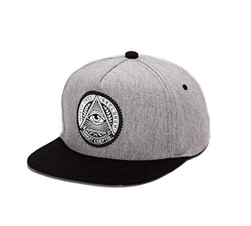 Listado de gorras planas mas vendidos 9 XibeiTrade Gorra de béisbol ajustable de moda unisex Hip Hop Snapback al aire libre sombreros de ala plana, gris, M