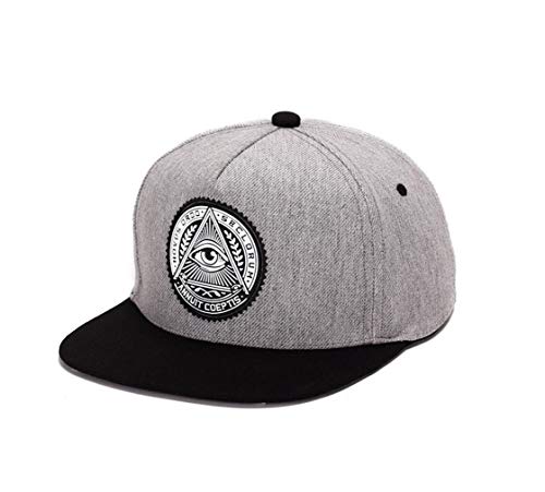 XibeiTrade Gorra de béisbol ajustable de moda unisex Hip Hop Snapback al aire libre sombreros de ala plana, gris, M