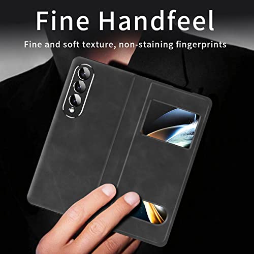 Étui en cuir rétro Galaxy Z Fold 4 idéal pour vos visioconférences