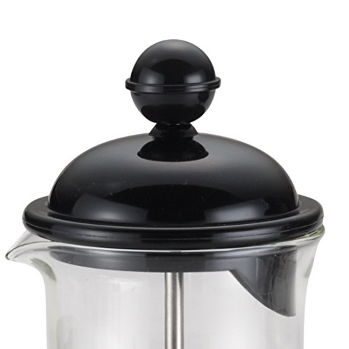 BonJour 3-Cup/12.7-Oz. La Petite Frother Set Borosilicate Glass French Press, 12.7 oz, Black