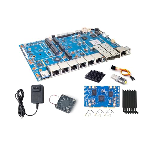 Image of Banana Pi BPI-R4 Pro 8X /4E WiFi 7 Wireless Dual-Band WiFi Router Board OpenWRT, MediaTek MT7988A30K DMIPS SoC - 2X 10GbE SFP&RJ45, 4X 2.5GbE LAN for NAS Smart Home Gateway (Bundle4, 8X)
