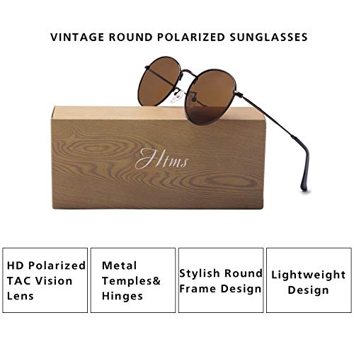 Image of Small Round Polarized Sunglasses Retro Men Women Mirrored Lens Metal Frame Circle Sun Glasses Shades