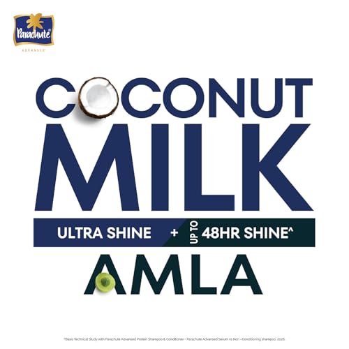 Image of Parachute Advansed Protein Shampoo with Coconut Milk & Amla | Up to 48 hr Shine | Ultra Shine | Protein Lock Technology | Paraben free | For Men & Women | 170ml