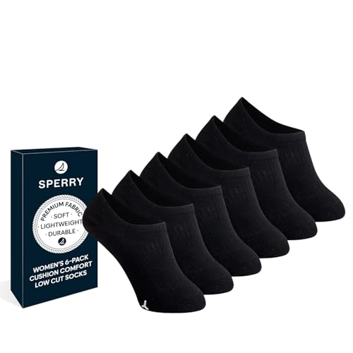 Image of Sperry Women's 6-Pack No Show Socks | Invisible Low Cut Liner, Moisture-Wicking, Non-Slip, Lightweight, Ideal for Sneakers