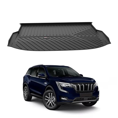 Image of GFX Trunk Boot Dicky Mat Rear Mats (After-Market) Compatible with Mahindra XUV-700 (2021) Onwards, for 5 Seater Only, Black