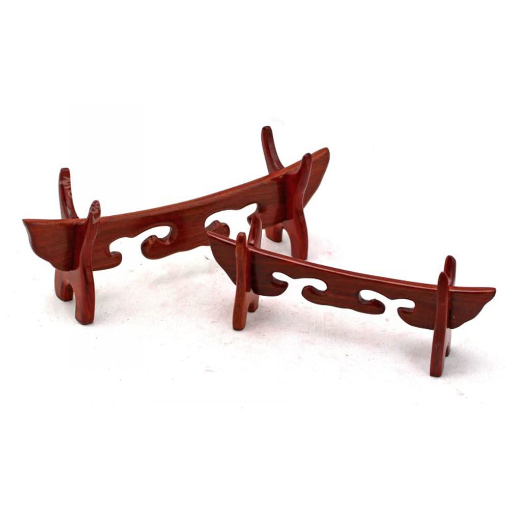 1 nivel, soporte de espada madera, cuchillo, estante artesanía, adorno mesa - Wengue 24cm(Red Sandalwood 29.5cm)