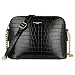 Produktbild David Jones - Damen Krokodil Umhängetasche - Kroko PU Leder Kleine Handtasche Frau - Kette Tasche Crossbody Bag Abendtasche - Schultertasche Reißverschluss - Elegant Mode Clutch Party Handy - Schwarz