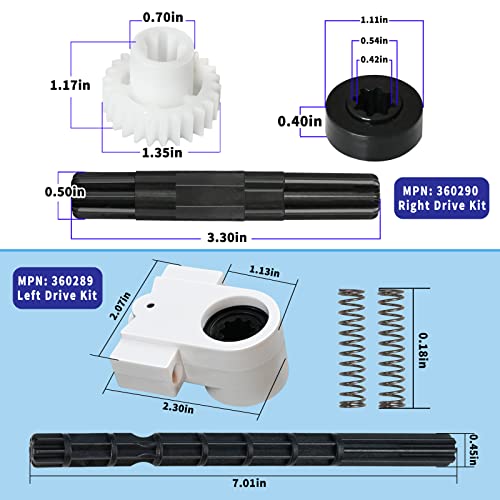 360289 Left Drive Kit 360290 Right Drive Kit Pool Cleaner Replacement Parts, Compatible With Pentair Kreepy Krauly Rebel & Kreepy Krauly Warrior Pool Automatic Suction Cleaners/Vacuum Drive Axle #TOP4