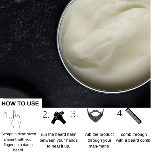 Bahawat Beard Balm Clementine & Lavender - Styles, Strengthens & Softens Beards - Natural & Organic Conditioner - Zero Grit Balm- Reduces Beard Itch, 2 Ounce #TOP3