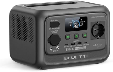 BLUETTI Elite 30 V2 Generador Solar Portátil, 288Wh LiFePO4 Batería de Respaldo, 600W Toma de CA (1500W Pico), 0-100% en 70 Min, Ideal para Camping, V...