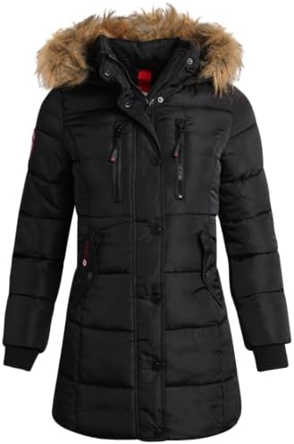 CANADA WEATHER GEAR Girls Winter Coat - Long Length Heavyweight Wind & Water Resistant Insulated Quilted Puffer Parka Coat