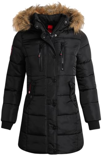 CANADA WEATHER GEAR Girls Winter Jacket - Long Length Quilted Bubble Puffer Parka - Heavyweight Weather Resistant Coat (7-16)