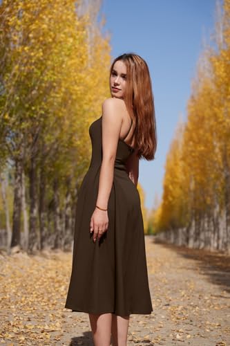 Image of Memoriesea Women's Elegant Square Neck Swing A Line Wedding Evening Party Midi Dress