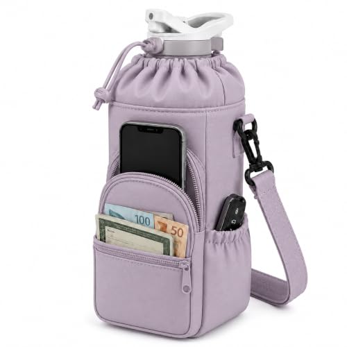 Bolsa Porta Garrafa de Água com Alça Regulável (Lilás)