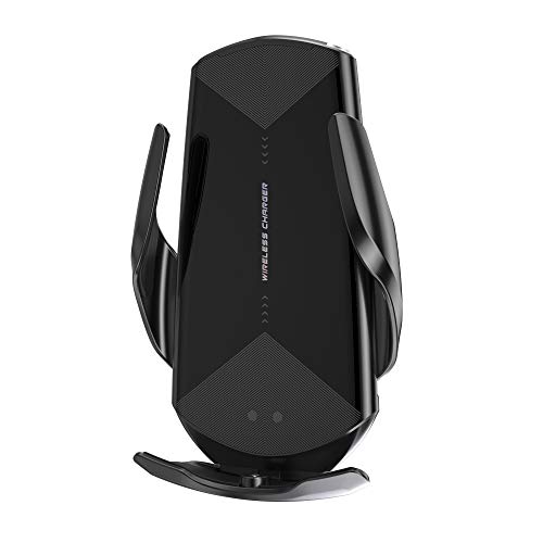 DHGVOS 15W Cargador Inalámbrico Coche Soporte de Teléfono para FIAT 500 2011+, Rotación de 360 ​​° Soporte Movil Coche,A Black