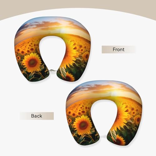 Almohada de viaje con diseño de girasoles, talla única miniatura 3