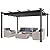 VEVOR 10'x13' Outdoor Retractable Pergola with Canopy, Aluminum Pergola with Retractable Canopy, Modern Pergola with Sun Shade Canopy for Patios, Gardens, Decks, Backyards (Gray)