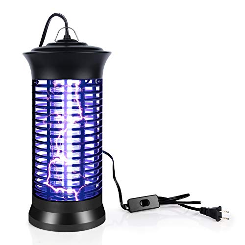Indoor Bug Zapper with Switch, Electric Mosquito Killer Lamp with UV Light, Portable Standing or Hanging Home Bug Killer for Kitchen and Office