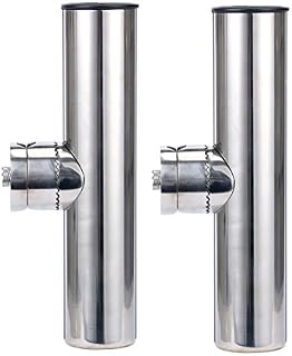 Amarine Made 2pcs Stainless Clamp on Fishing Rod Holder for Rails 7/8" to