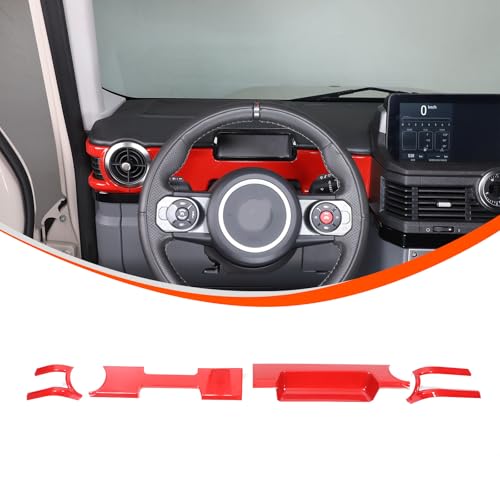 Qiosreui Dashboard Panel Cover Trim for INEOS Grenadier 2020-2025 Accessories Central Control Dash Panel Air Vent Outlet Cover Trim Frame Center Console Molding Panel Cover Sticker ABS (Red)
