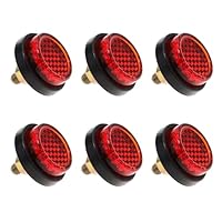 eMagTech 6 Stück Roter Motorrad Mini Kennzeichenreflektor M5-Schraubmontage Runder Warnreflektor Tag Bolzen für Motorrad Fahrrad Auto Traktor LKW Boot