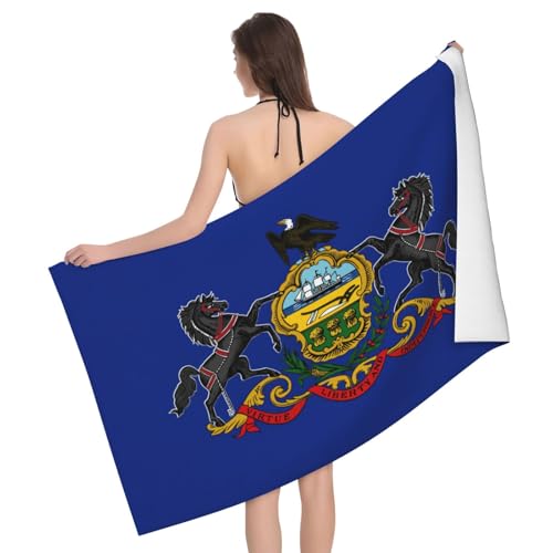 Pennsylvania State Flag Beach Towel for Pool, Sea, Spa