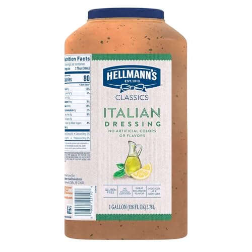 Hellmann's Classics Italian Salad Dressing Jug Gluten Free, No Artificial Flavors, Colors or High Fructose Corn Syrup, 1 gallon, Pack of 4