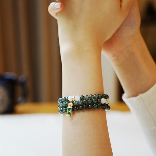 Image of Five Elements 18K Gold Vermeil 3 Layered Crystal Gemstone Beads Bracelet & Necklace for women Solid 925 Sterling Silver 18K Gold or White Gold Plated jewelry