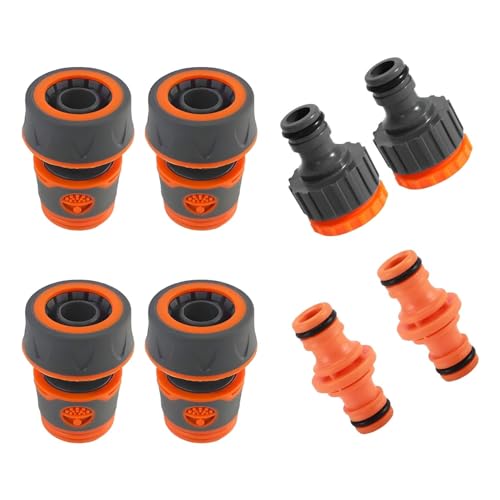 Lyivisk Set di 8 raccordi per tubo da giardino, set di connettori a doppia spina, connettori rapidi e giunti per l'estensione del tubo, ideale per l'irrigazione del giardino (3/4 pollici)