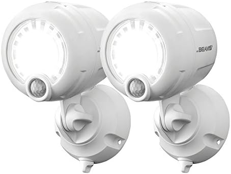 Mr. Beams MB360XT Wireless Battery Operated outdoor Motion Sensor Activated 200 Lumen LED Spotlight, White, pack of 2