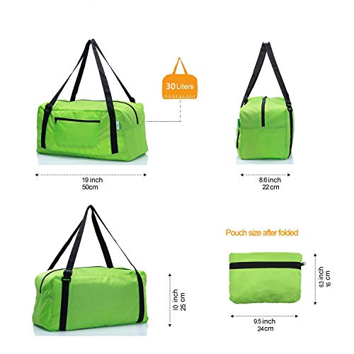 Image of HOLYLUCK Foldable Travel Duffel Bag For Women & Men Luggage Great for Gym (Army Green)