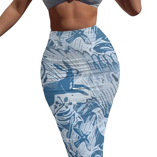 Elastic Waist Stretch Bodycon Midi Knee Length Pencil Skirt Work Skirts for Women Office2