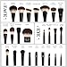 25 pcs Makeup Brush Set Holder Black Professional Kabuki Powder Concealers Eye shadows Blush Eyeliner Eyebrow Contour Eye blending Brushes (25pcs brush with holder)