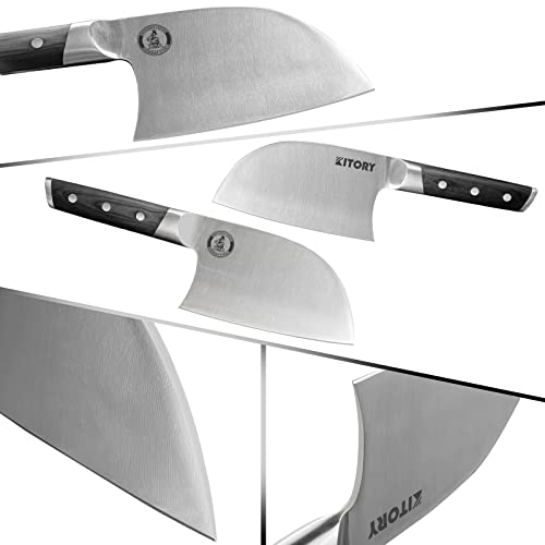 Kitory Super Heavy Duty Meat Cleaver K5S + 7 Inch Meat Cleaver Serbian Chef Knife -Mtd13 #TOP6