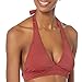 Amazon Essentials Women's Light-Support Tie Halter Bikini Swimsuit Top (Available in Plus Size), Brick Red, Medium