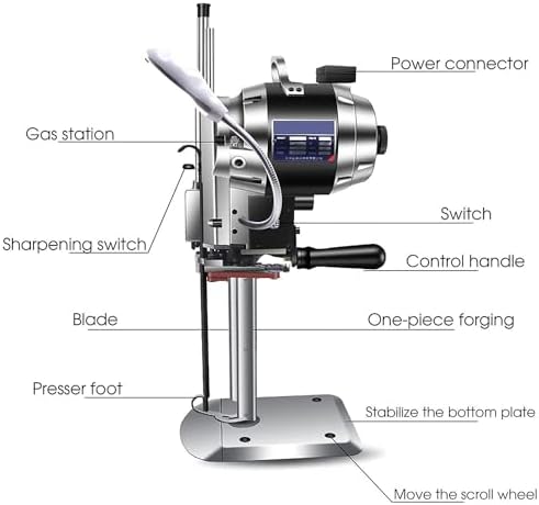 Industrial Fabric Cutting Machine, High-Speed Electric Cloth Cutter with Led Light for Precision Cutting in Textile Industry