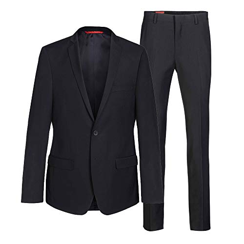 Thomas Goodwin ® Traje para hombre (Slim Fit), 2 piezas, color negro, azul real (ajuste perfecto + calidad comprobada + tallas de la UE + sin hilos sueltos, costuras o agujeros) Negro 90 Cover