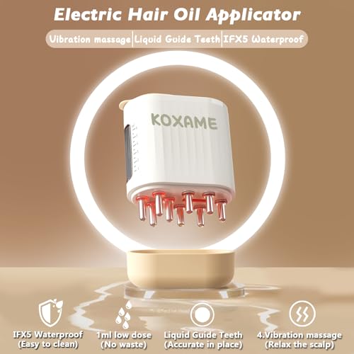Aplicador de óleo de cabelo, aplicador de óleo de couro cabeludo 2 em 1, dispensador de óleo para ca