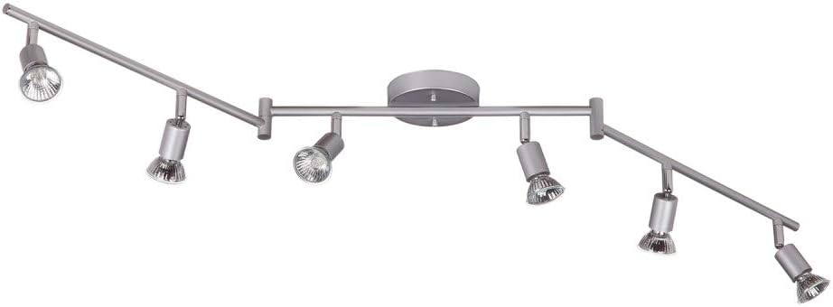 Globe Electric59351 Payton 6-Light Foldable Track Lighting, Matte Silver