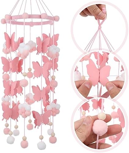 Kisangel 1Pc Nativity Scene Ornament Farmhouse Mobile Kids Ball Baby Decoration Wall Newborn Background Warm Butterflies Rustic Ornaments Gifts Children's Room Plush