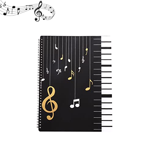 A4 Carpeta de Archivos de Música,1 Pieza Plastico Carpeta de Partituras de Piano, con 30 Bolsillos, Impermeable Carpeta de Almacenamiento de Partituras, para Jugadores, Estudiantes, Músicos Cover