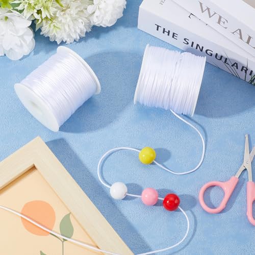 SOFPLATE 175 Yards/160m 1mm White Nylon Cord Satin Thread Cord Bulk Beading String Findings for jewellery Making Thread Supplies DIY Chinese Knot Bracelet Necklace Macrame Craft Wind Chime Dream Catch - Image 4