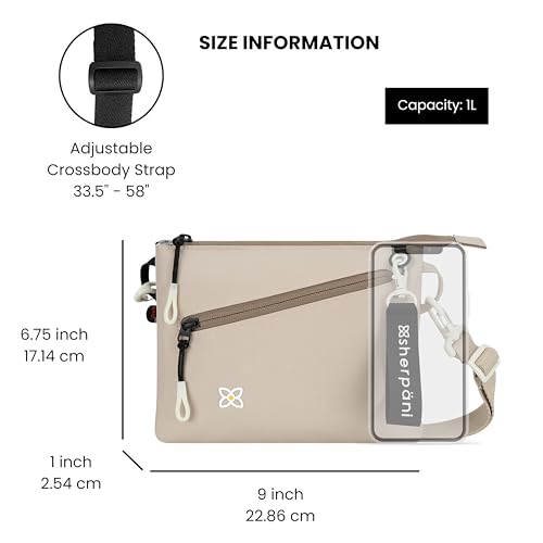 Image of Sherpani Zoom, Small Crossbody Purse, Nylon Crossbody Bag, Lightweight Cross Body Bag, Sleek Dual Pouch, Purses for Women