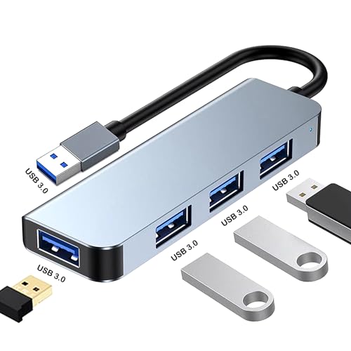 BOULTON USB Hub 3.0 | 4-Port USB Ultra Slim Data Hub USB-A Splitter Extension Hub | USB-A Dock Adapter for Keyboard Mouse Flash Drive Printer | Multi USBA Cable Lead USBA Switch