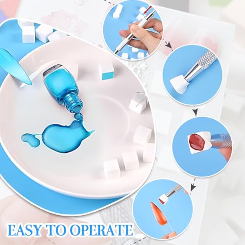 NOPKESV 100Stk Nail Art Schwamm Nail Sponge Metall Greifer Mini Ersetzbar Nagelschwämme Bunt Nagelkunst Rendering Werkzeuge Mit Greifer Blöcke Maniküre Gradient Nail Art Schwamm Für Nageldesign