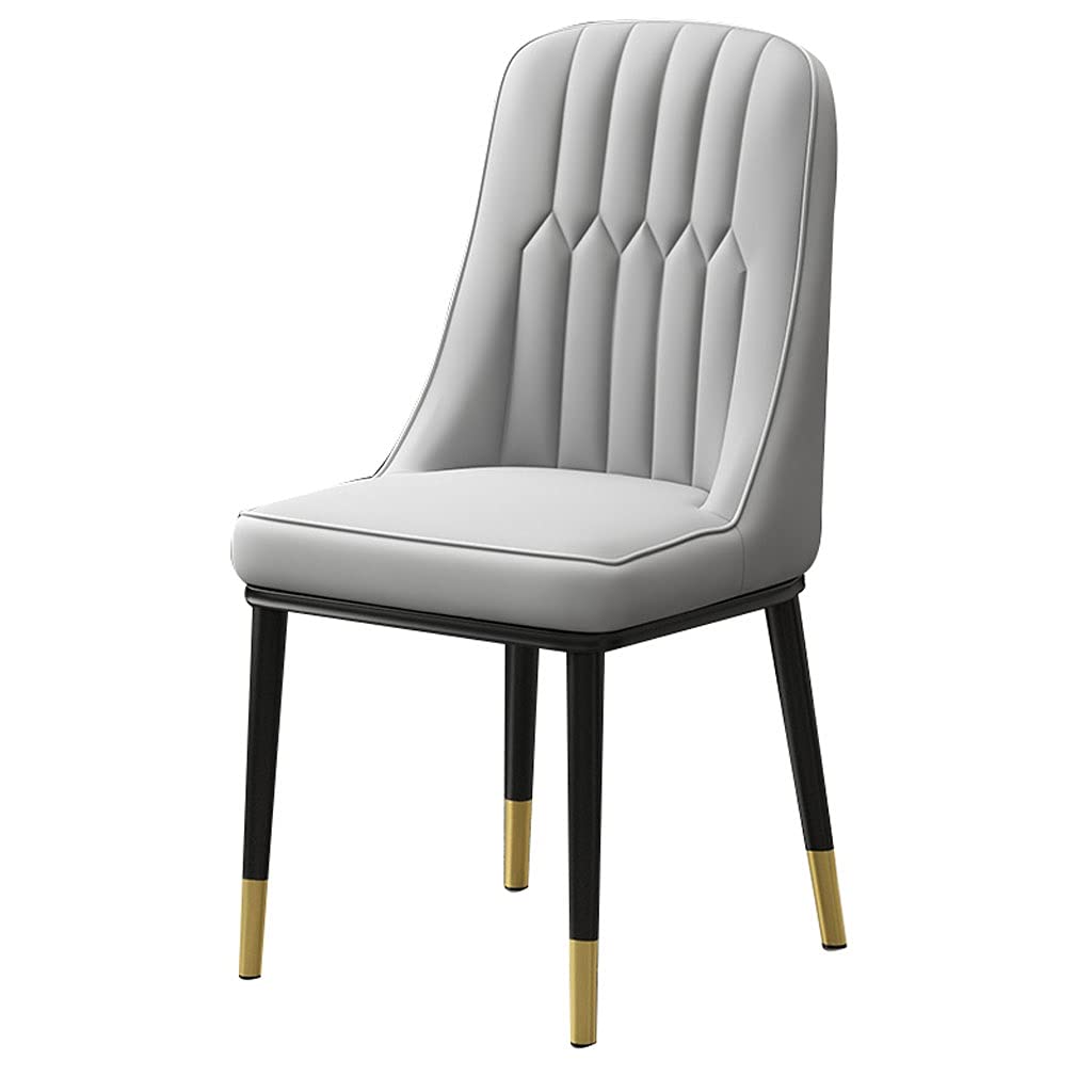 Ergonomic Leather Dining Chairs for Kitchen Steel Legs Modern Design for Living Room Reception Counter Stylish Comfort (Color: C)