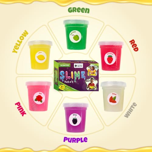 Image of PW Mini Slime Kit for Kids 3 to 10 Years, 6 Fruit-Scented Colourful Slimes | Kit with Moulds, DIY Sensory Play, Safe & Non-Toxic, Birthday /Return Gift