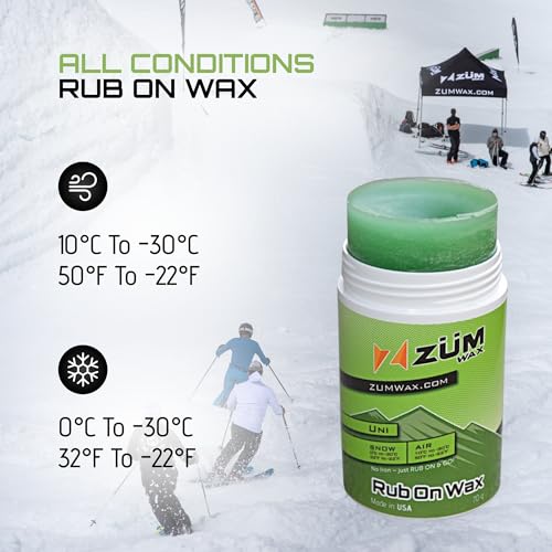 ZUMWax RUB ON Wax Ski/Snowboard - All Temperature Universal - 70 Gram - Incredibly Fast in All Temperatures!!! by