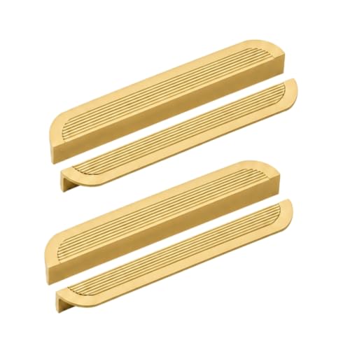 Image of VEZEL Aluminium Cabin Handle /Wardrobe Handle - Modern Cabinet Pull for Wardrobe, Drawer & Cabinets Furniture (PVD Gold) -160mm - Pack of 4-| 3 Years Warranty |
